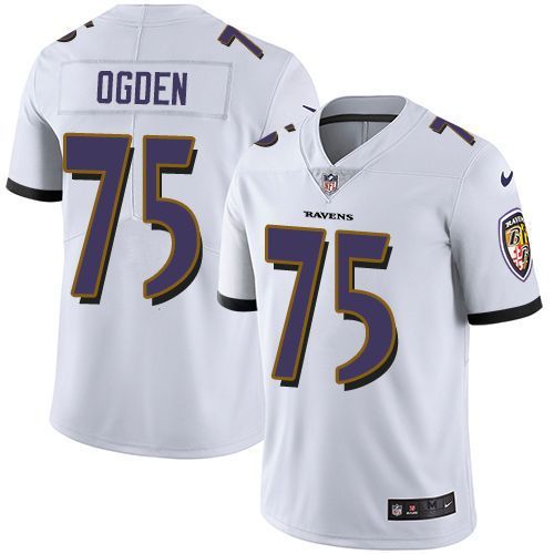 Men Baltimore Ravens 75 Jonathan Ogden White Nike Retired Player Limited NFL Jersey